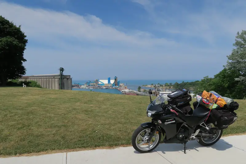 goderich salt works motorcycle view