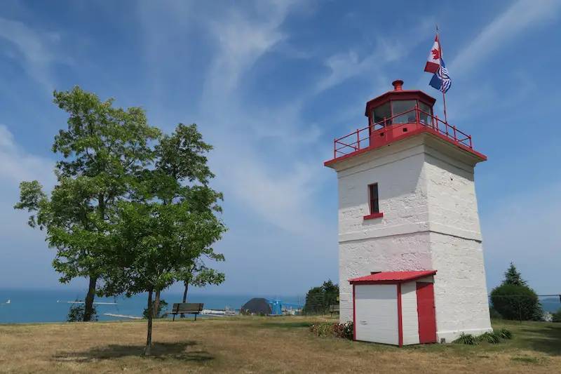 the goderich lighthouse overlooking lake huron