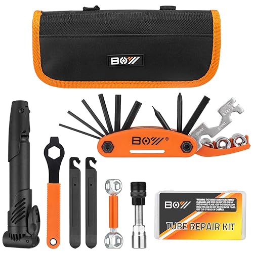 Bicycle Repair Bag With Tire Pump, Portable Tool Kit for