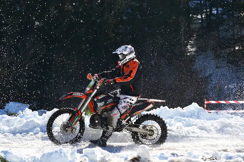 winter dirtbike riding