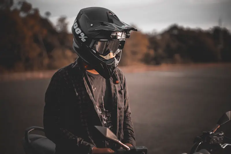 motorcycle helmet with goggles