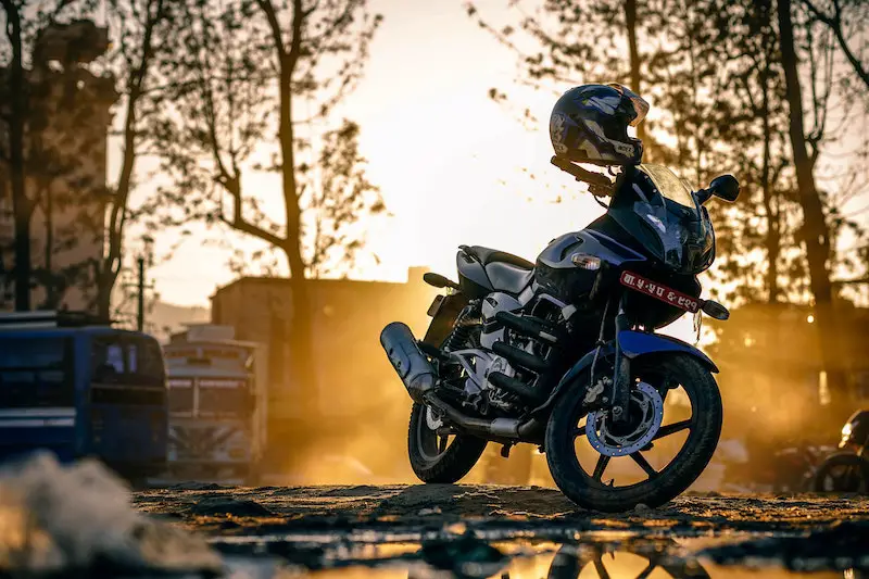 motorcycle sunrise helmet