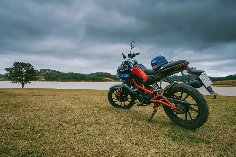 motorcycle ride on a cloudy day