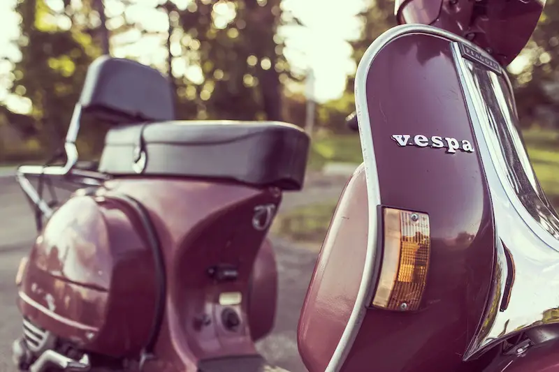 red vintage vespa