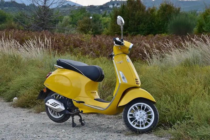 yellow vespa