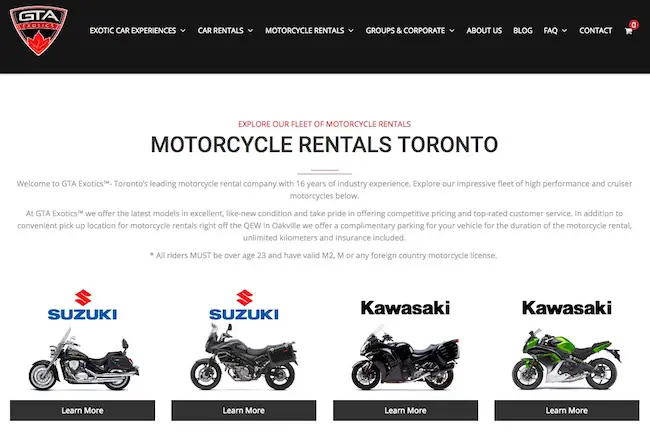 GTA Exotics (Toronto Motorcycle Rental)