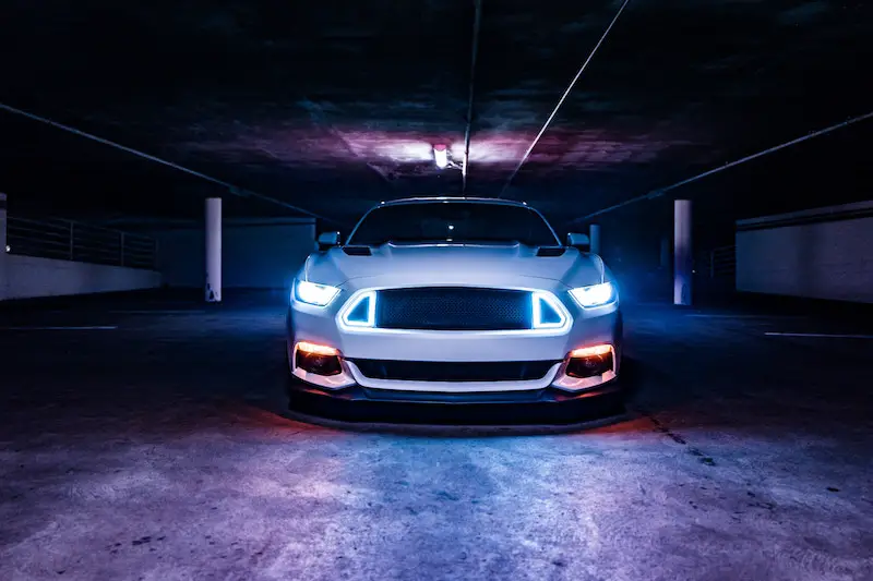 mustang with led headlights