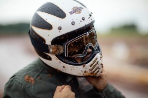 dirty dirt bike helmet