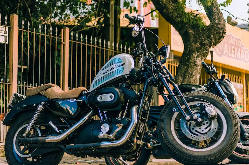 harley parked outdoors