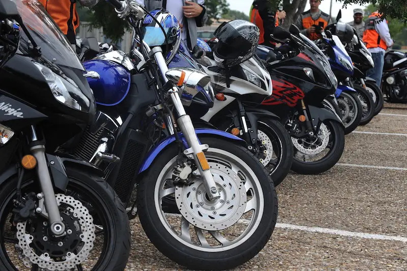 line of motorcycles