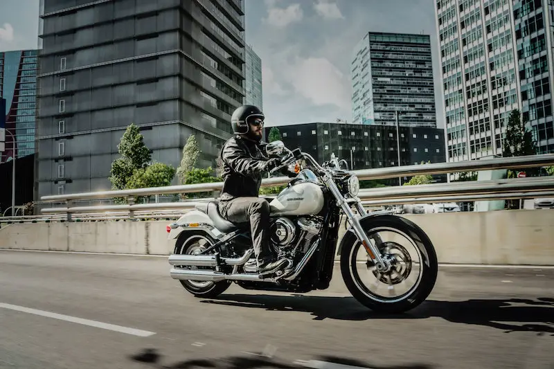 riding a harley in the city