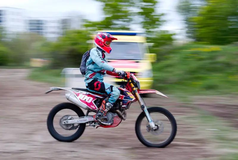 cruising on a dirt bike