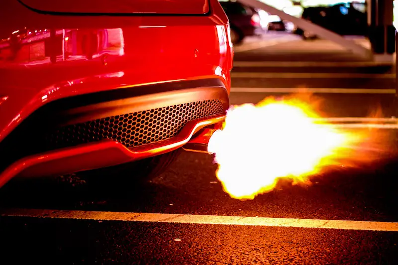 car exhaust flames