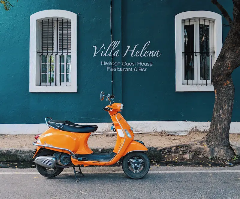 orange vespa