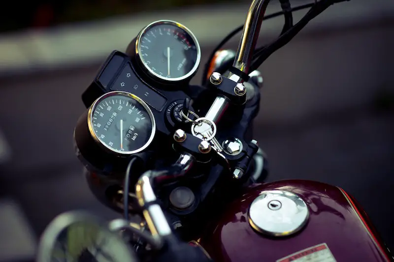 The ignition key on an old motorcycle