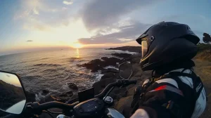 motovlogging sunset